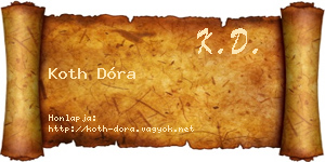 Koth Dóra névjegykártya